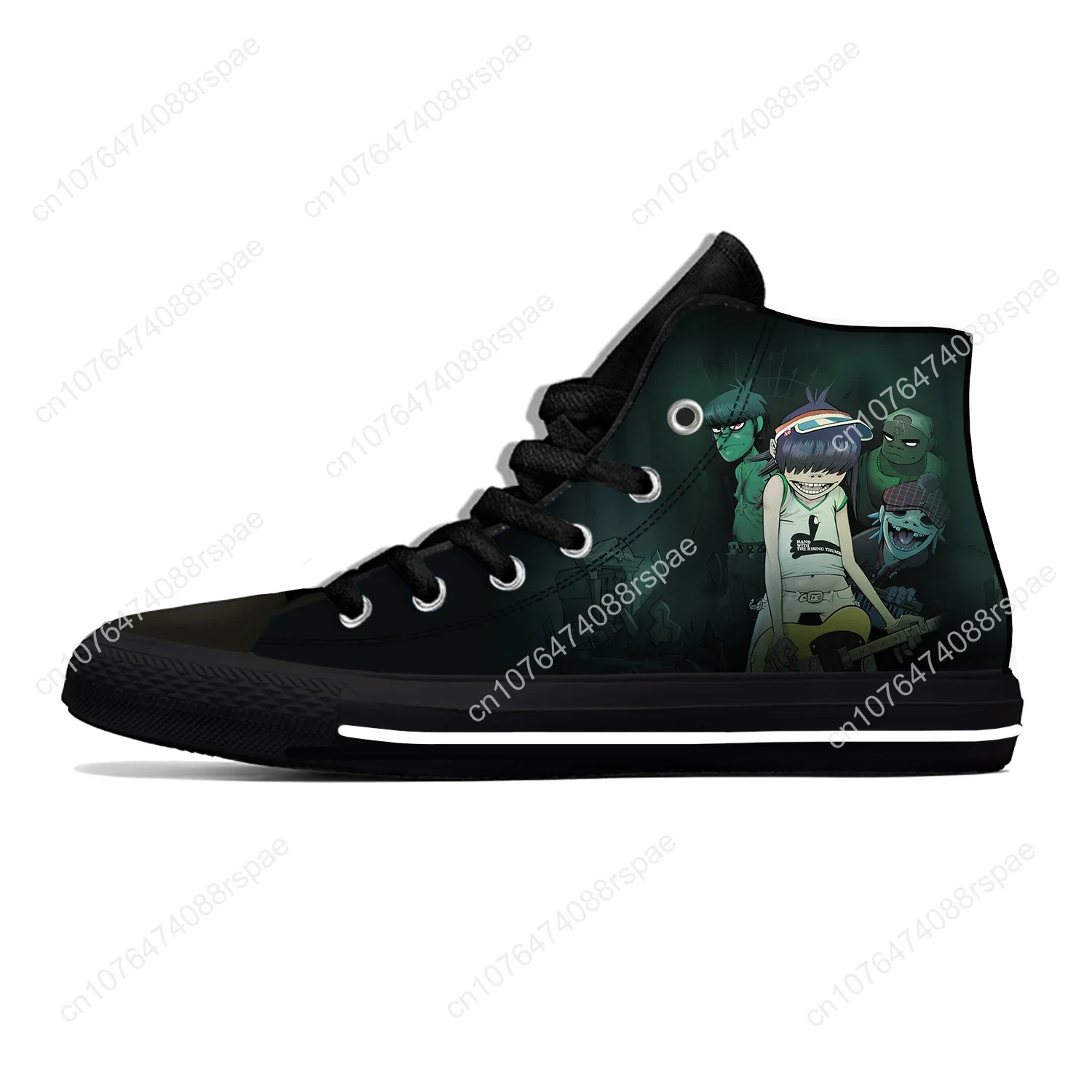 Gorillaz Rockband Chakachhan Nudel Murdoc Russel Casual Stoff Schuhe High Top leichte atmungsaktive 3D-Druck Männer Frauen Turnschuhe