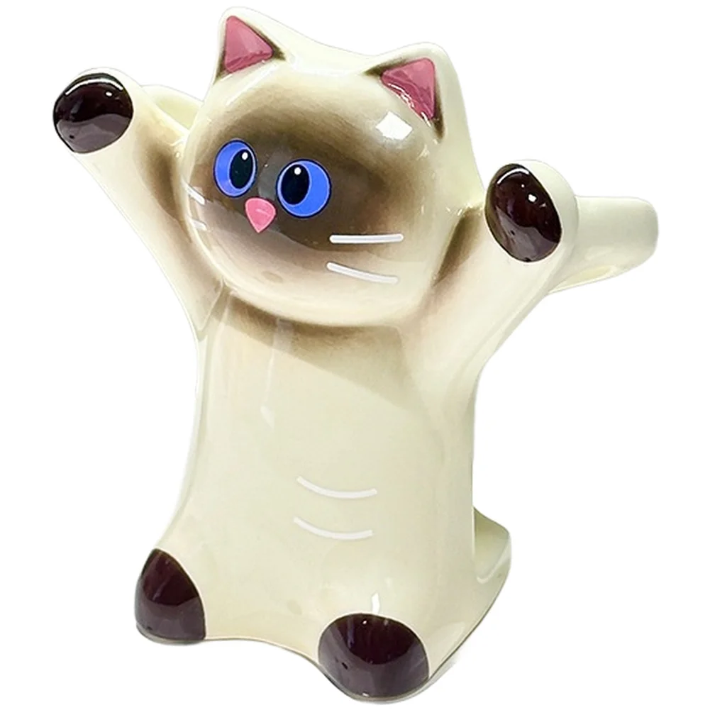 Cute Siamese Cat‑Shaped Toothbrush Holder, Multifunctional Bathroom Storage Organizer, Creative Desktop Vanity Table Home