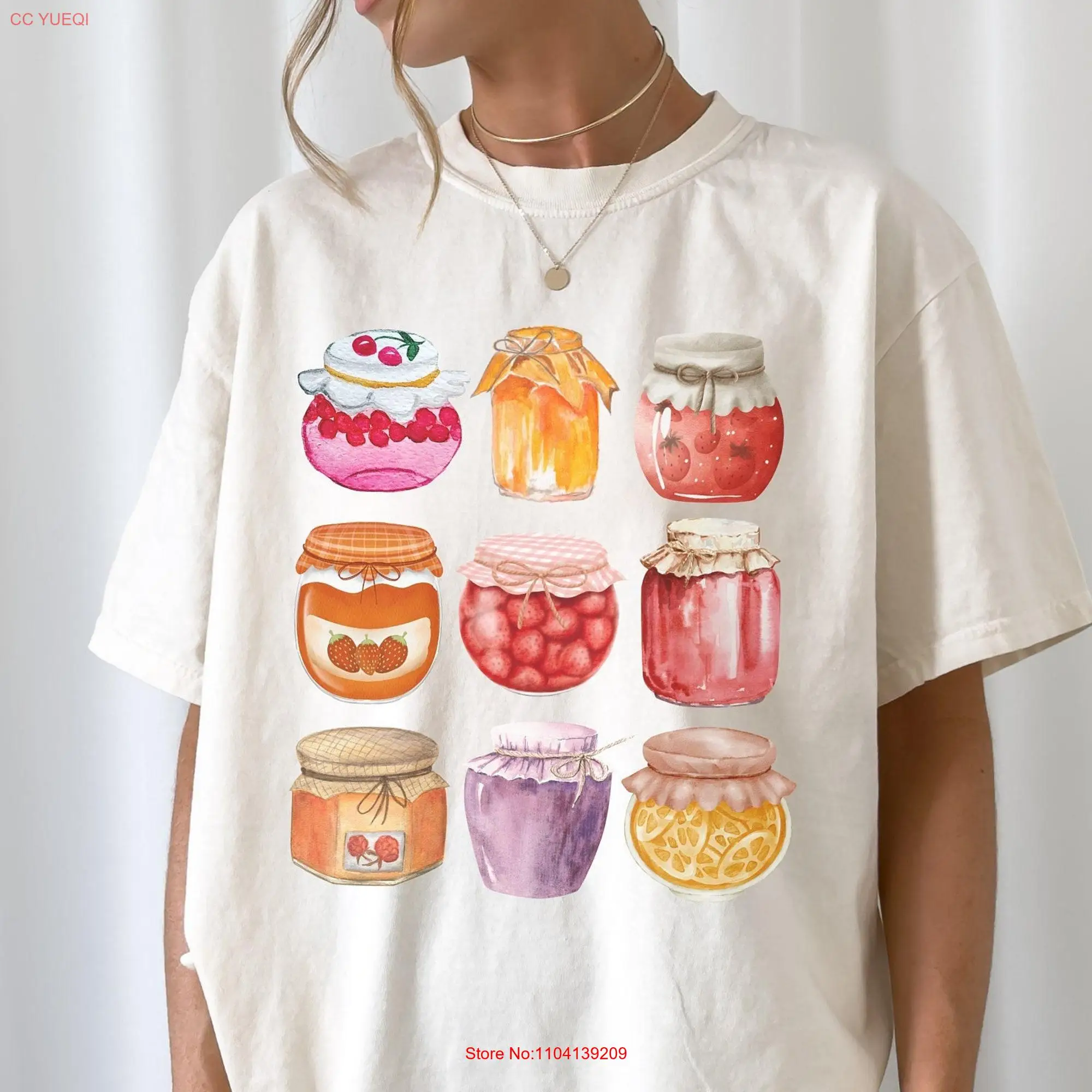 Strawberry Jam T Shirt Aesthetic Jar Gardening Canning for Women Homesteading Farmers Market Fruit long or short sleeves