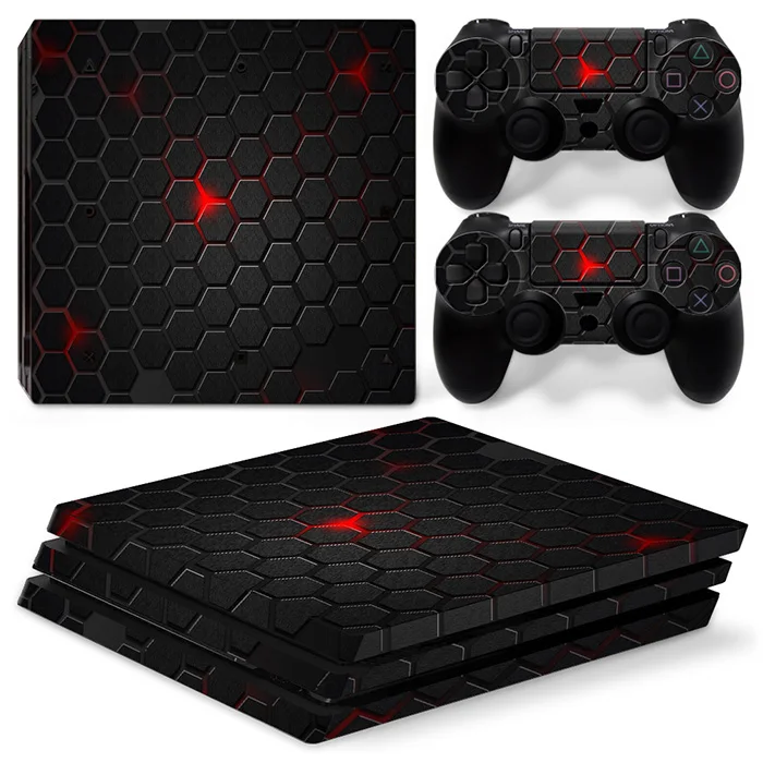 Geometric design Skin Sticker Protective Vinyl Decal Cover for PS4 Pro Console and 2 Controllers skins customized ﻿