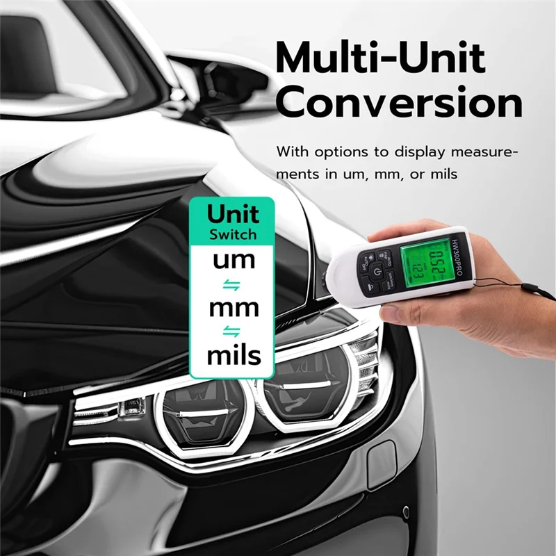 

2025 Trend Paint Thickness Gauge Meter,1Μm Precision Coating Detector For Automotive Paint&Metal Plating,0-2000Μm Range