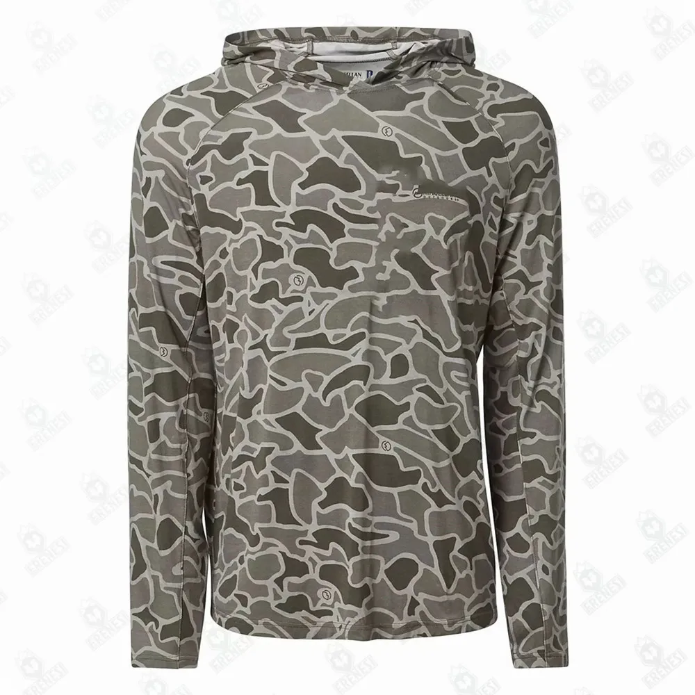 

Outdoors Men's Shore Line Hoodie Fishing Shirts Clothing Long Sleeve Fishing Clothes UV Protection Anti Mosquito Fishing T-shirt