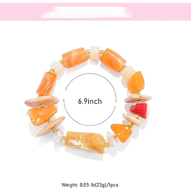 Vintage acrylic irregular broken bracelet women's exaggerated ocean wind vacation fashion versatile jewelry