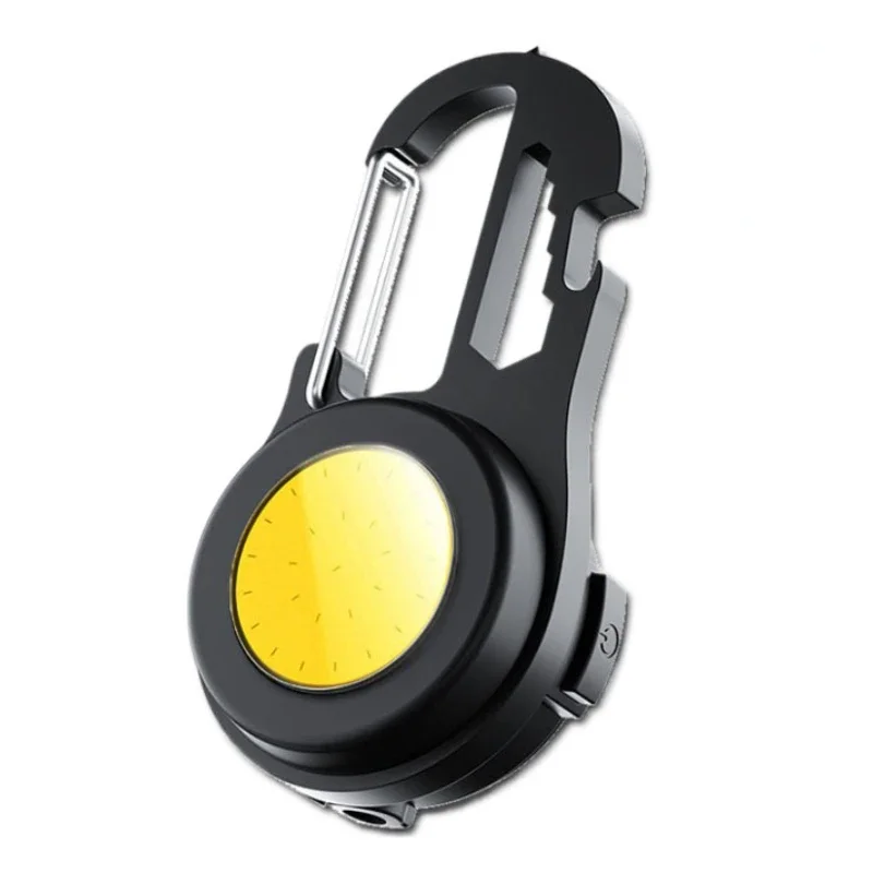 Portable Mini LED Flashlight Aluminum Alloy Keychain Light Small Portable COB Work Light USB Charging for Outdoor Camping