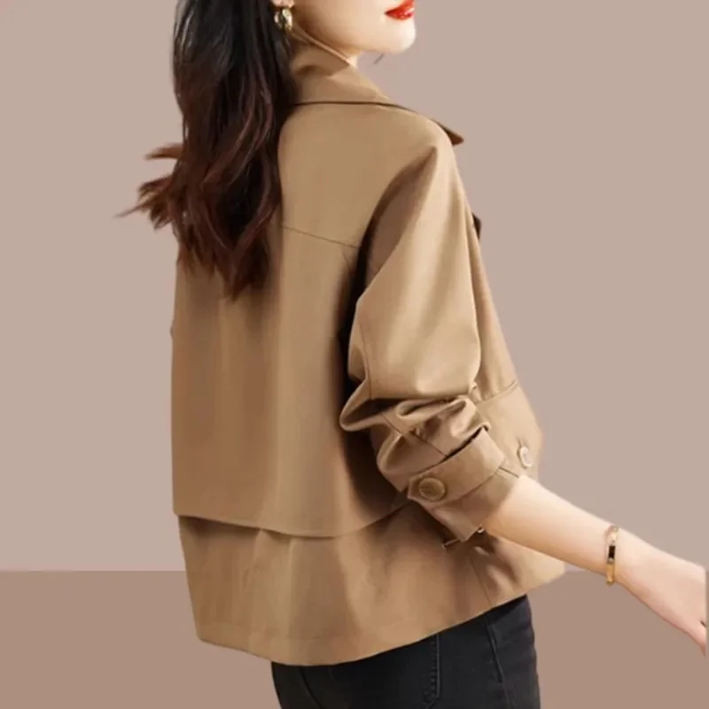 2023Spring Autumn Season New Short Coat Female Fashion Style Appears Slim Reduce Age Drop Feel Versatile Loose Windbreaker Women