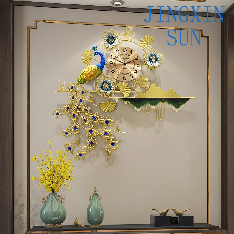 Chinese Small Apartment Wall Clocks Creative Living Room Restaurant Clock Light Luxury Study Homestay Decorations Accessories f