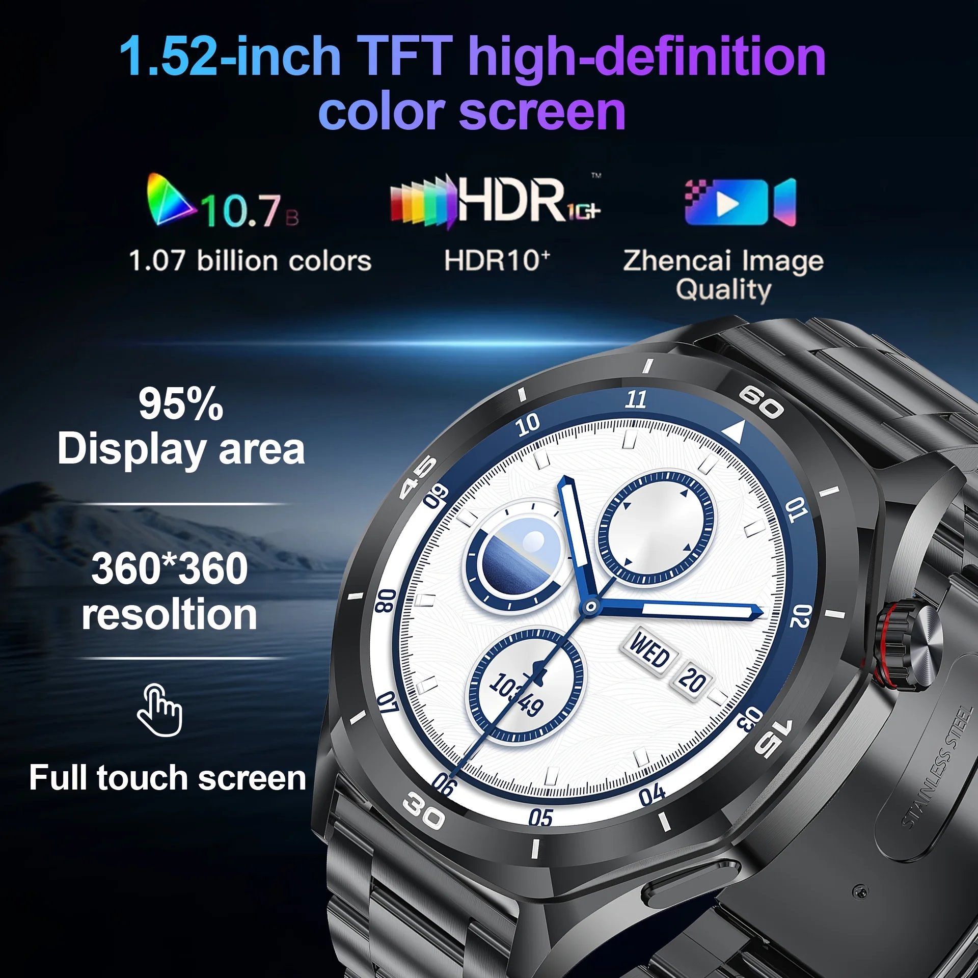 2025 ساعة خارجية جديدة 5 ساعة ذكية للرجال HD AMOLED شاشة معدل ضربات القلب بلوتوث الحديث IP68 مقاوم للماء ساعة ذكية للرجال لنظام أندرويد