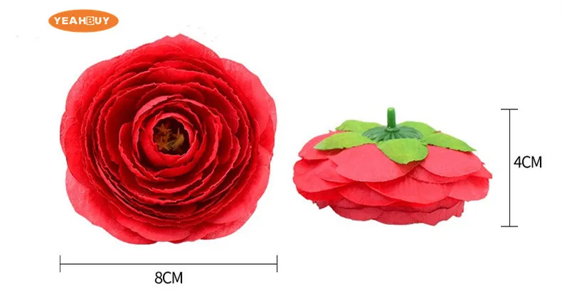 8 farben 8CM vliesstoff Künstliche Pfingstrose Knospe Blume Köpfe Für DIY Hochzeit Bouquet Wand Party Girlande dekorative Kopfbedeckungen – Detail 2