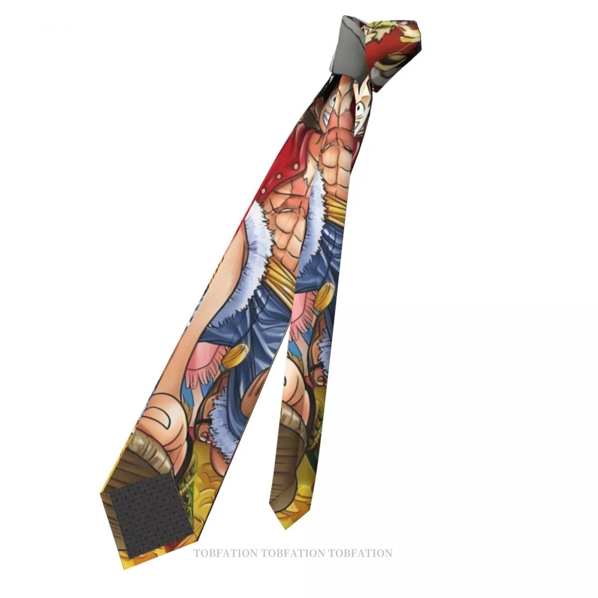 Luffy Print Ties One Piece Casual Unisex Neck Tie Daily Wear Narrow Striped Slim Cravat