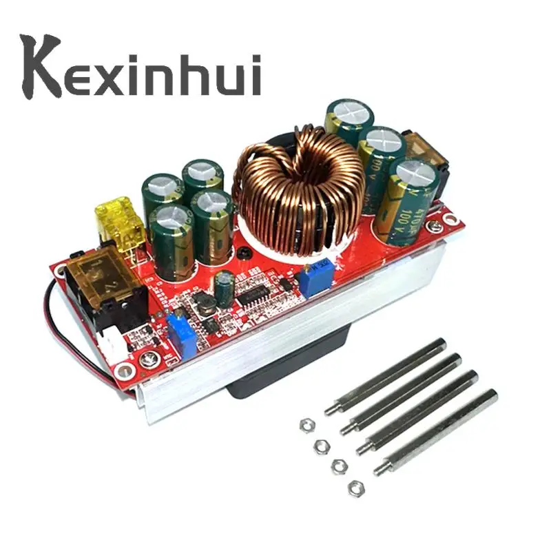 DC-DC 1500ワット30A電圧ステップアップコンバータの昇圧cc cv電源モジュール定電流モジュールとファン10-60に12-90v