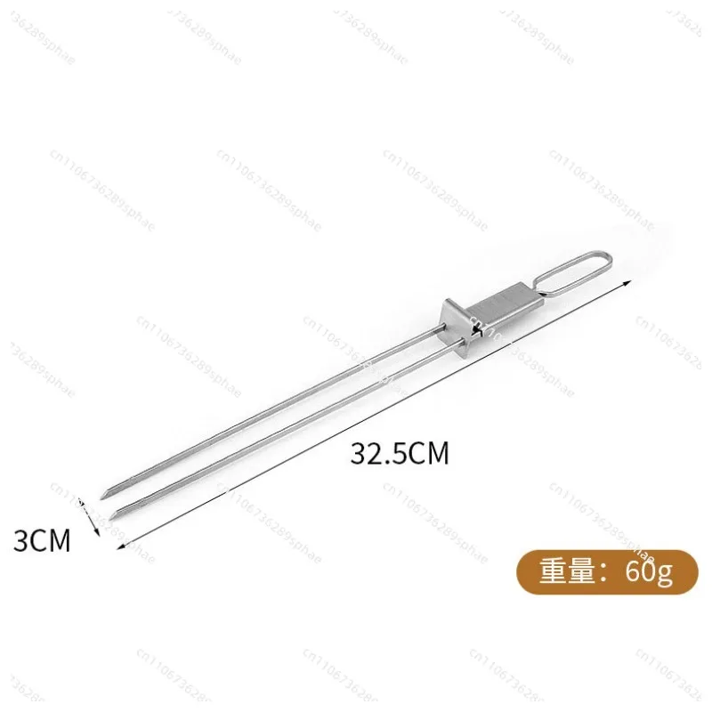 Thickened 3‑Prong BBQ Skewers 430 Stainless Steel Heat Resistant Roast Sticks for Outdoor Camping Picnic
