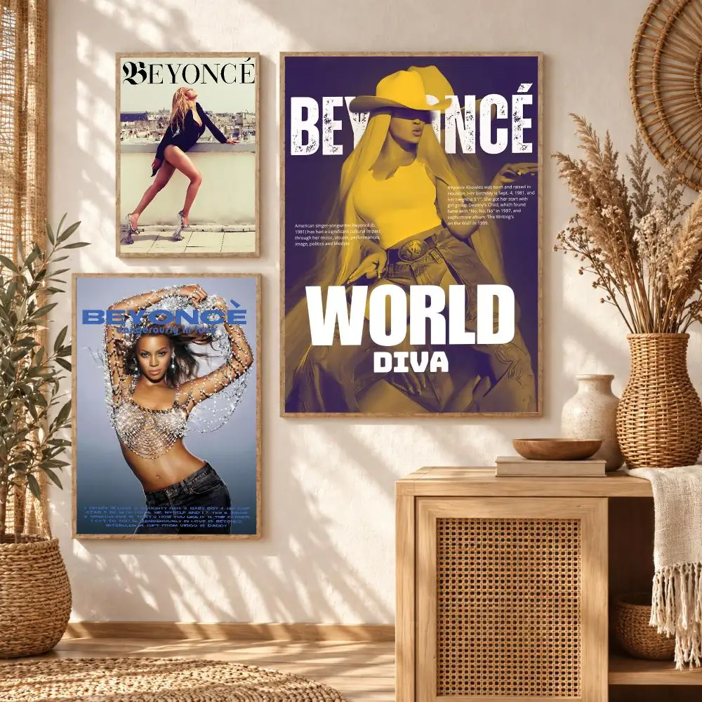 Luxury Pop Singer B-Beyonce Painting Calligraphy Modern Canvas Wall Art Prints for Living Room Decor | Wall Decals
