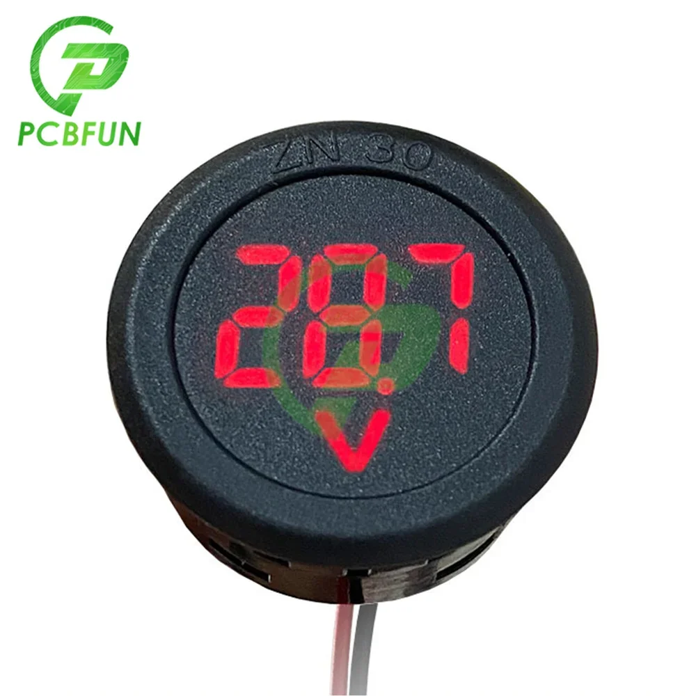 

Digital DC Voltmeter Head LED Display 5V-100V Range Reverse Polarity Protection Circular Opening for DIY Projects