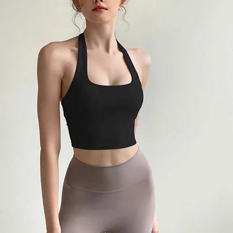 Women's Strap Vest Summer Outdoor Wear Sports Yoga Integrated Beautiful Back Bra Inner Matching Short Style Slim Fit Vest