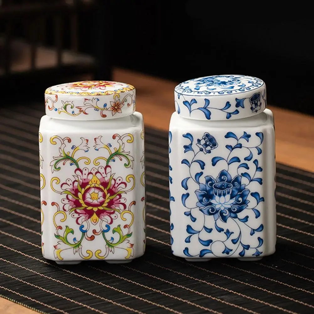 Kitchen Seasoning Ceramic Tea Pot Traditional Chinese with Lid Airtight Food Storage Containers Reusable Pantry Organization