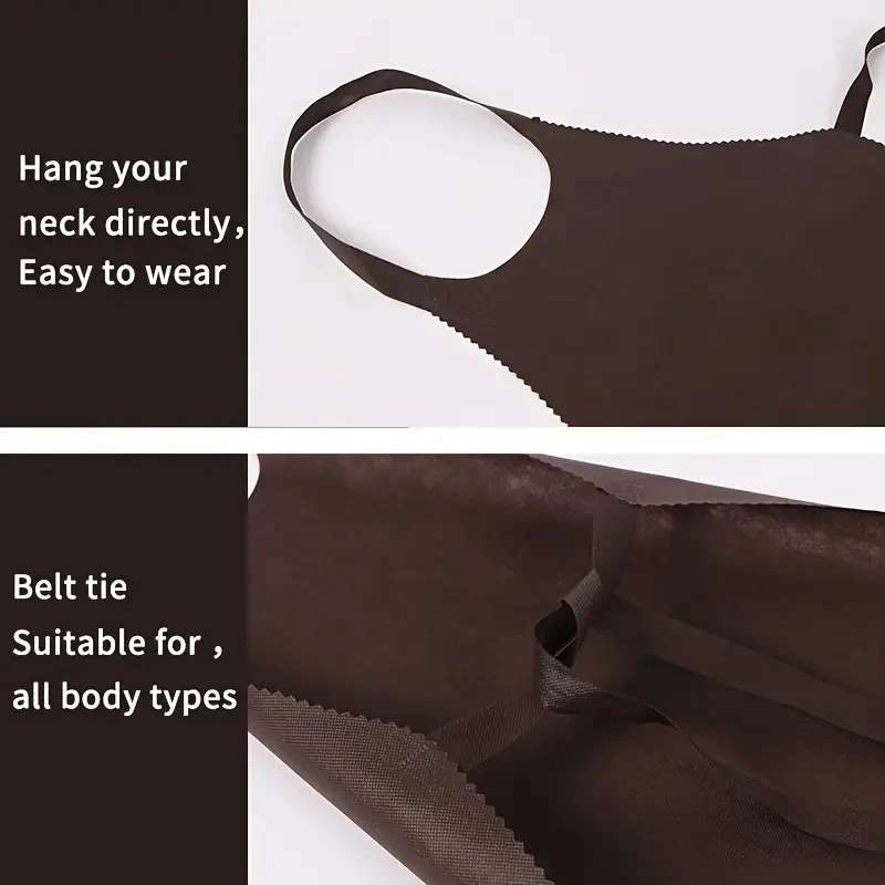 5/10 Pcs Disposable Non Woven Aprons Kitchen Aprons Solid Color Anti-fouling Breathable For Cooking, BBQ, Waiters, Hairdressing