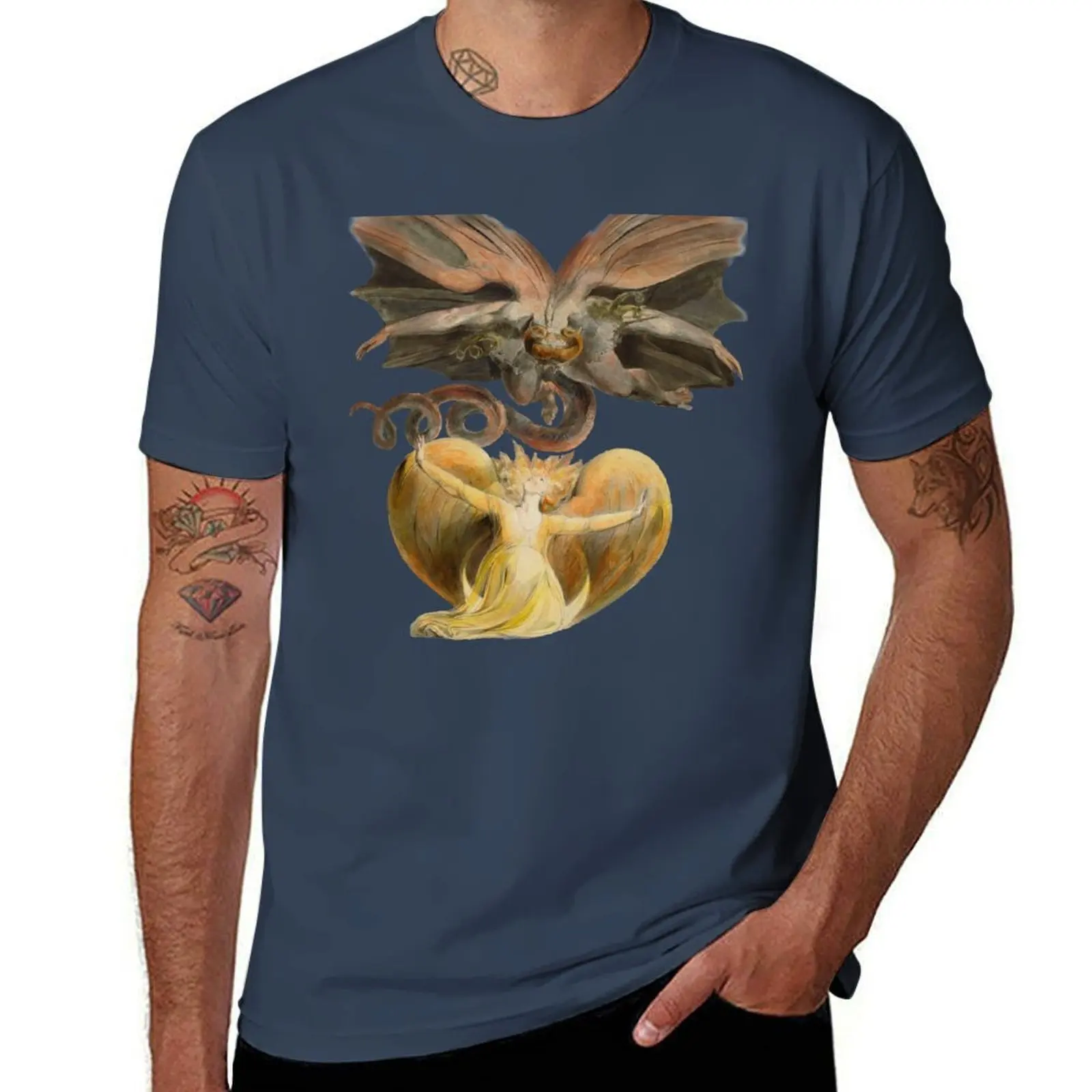 William Blake: The Great Red Dragon 2 T-Shirt Stylish Print Short Sleeve Tee