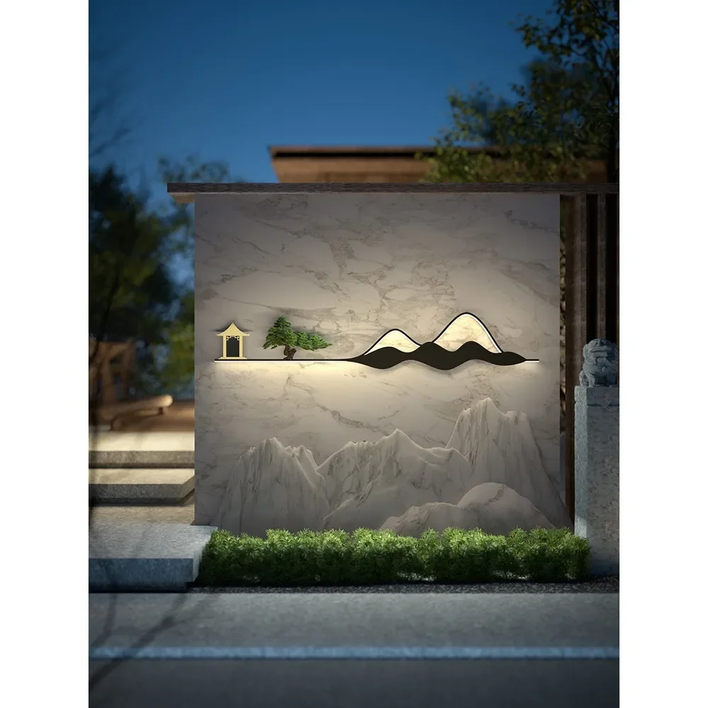 New Chinese outdoor wallamp Villa courtyard solar shadow wallwalllamp Outdoor waterproof yard walldecorative walllamp