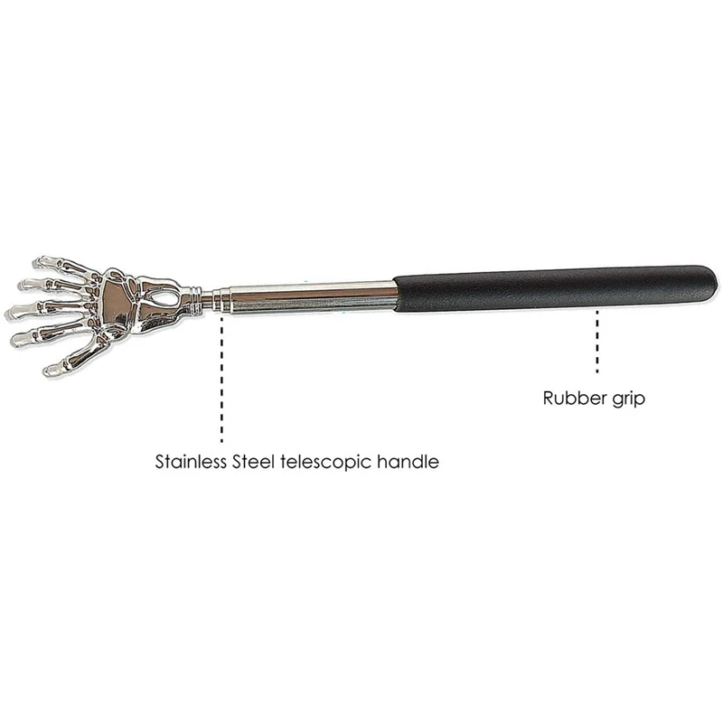 Back Scraper With Retractable Handle-Stainless Steel Skeleton Handle-Back Massager-Body Massager Head Scraper