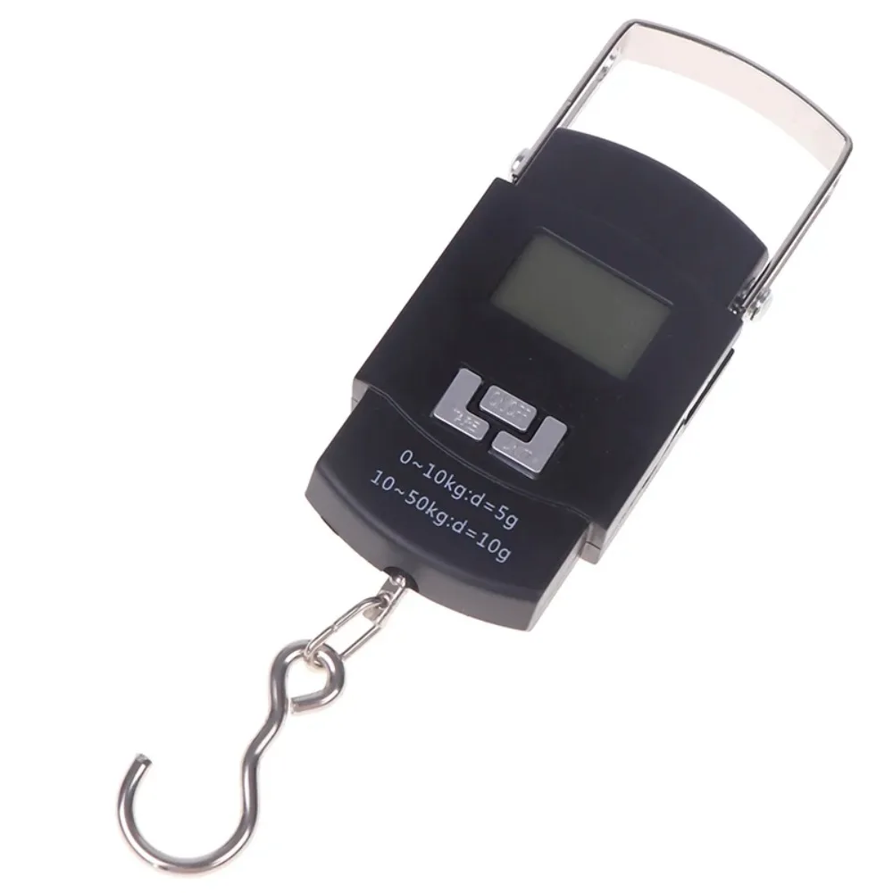 Black Color Portable Luggage Scale 50kg Capacity LCD Display Digital Scale Hook Design Digital Screen Mini Scale