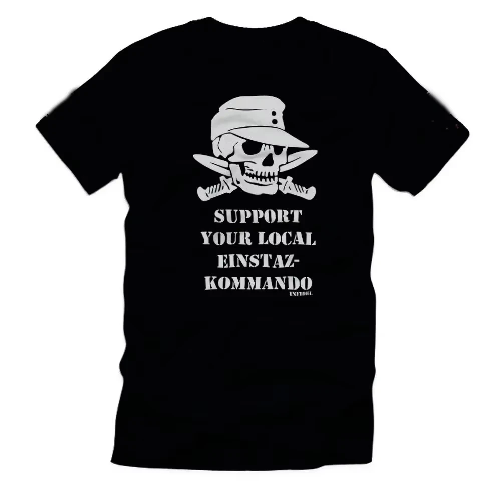 

2025 Support Your Local Kommando Soldaten Totenkopf Gebrigsjäger T-Shirt. Summer Cotton Short Sleeve O-Neck Mens T Shirt New