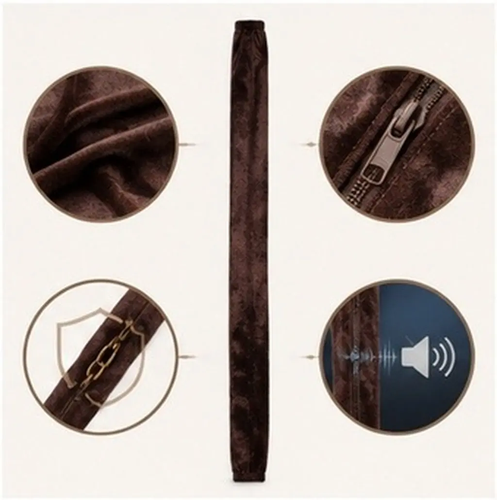 Chandelier Chain Cord Cover Zipper Easy Install Removable Protective Sleeve Coffee 0.6m Cable Management Hanging Light Fixture