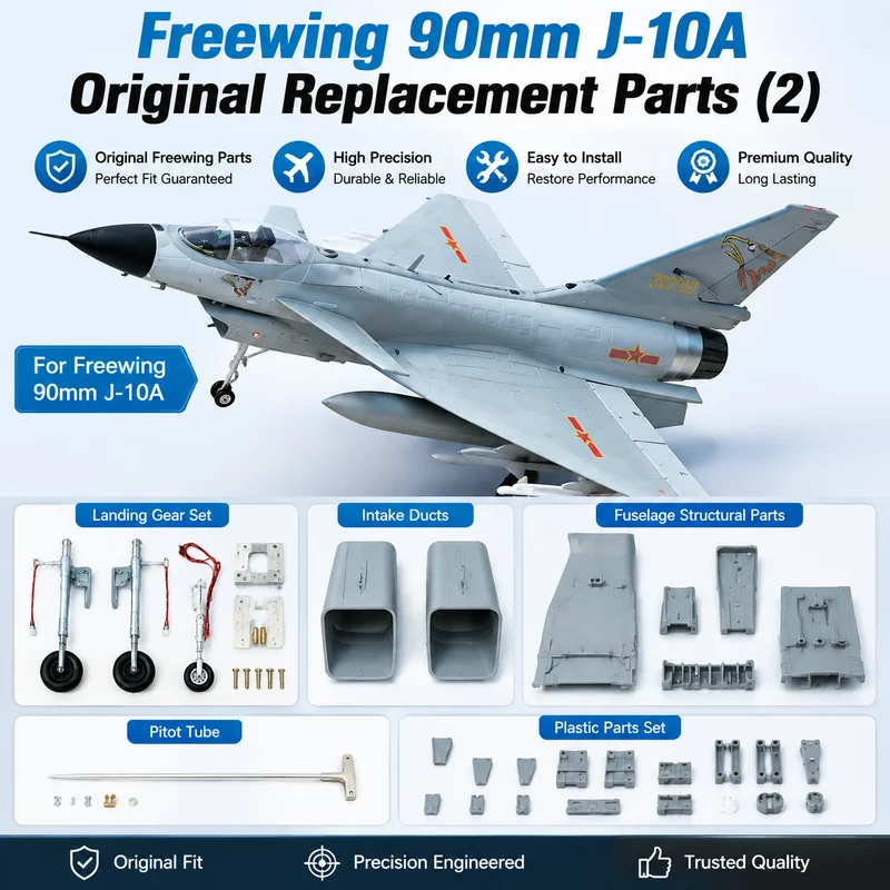 Freewing 90mm J-10a Raptors Original Accessories (2) Landing Gear Wheel Axle Front And Rear Cabin Door Fixed Seat Decoration