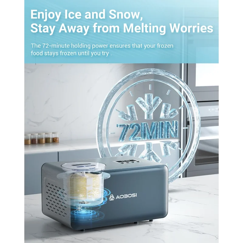 Máquina de sorvete elétrica AAOBOSI com compressor, máquina de fazer sorvete sem pré-congelamento, máquinas de sorvete para casa