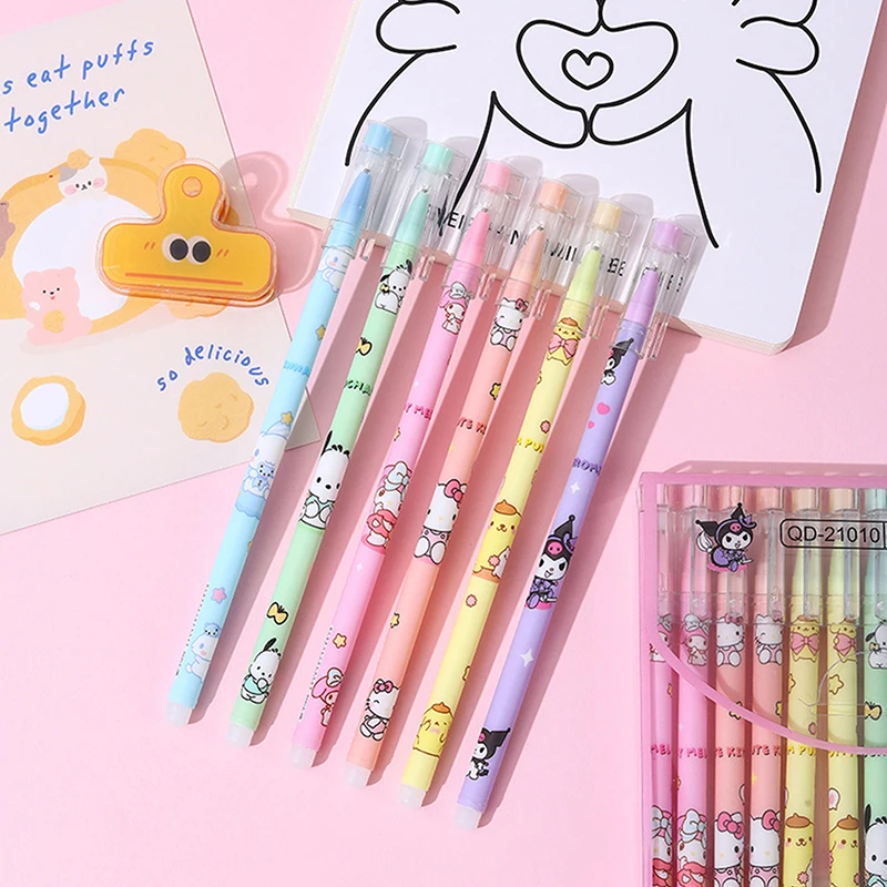 1pcs Sanrio Black Neutral Pen Hellokitty Melody Kuromi Cinnamoroll Roller Ball Pen School Supplies Stationery Wholesale