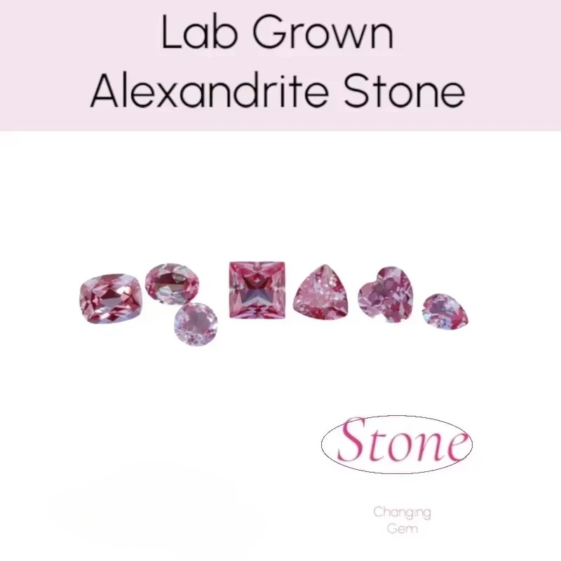 Lab Grown Alexandrite Stone Multiple Cuts Available High Quality Eco-Friendly Color Changing Gem Selectable  Certificate