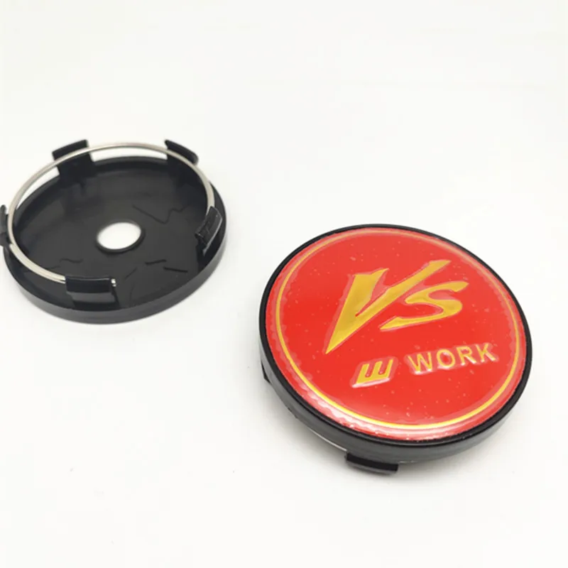 4pcs 60mm 56mm VS W Work Center Caps Car Wheel Hub Cover Emblem Badge Auto Styling