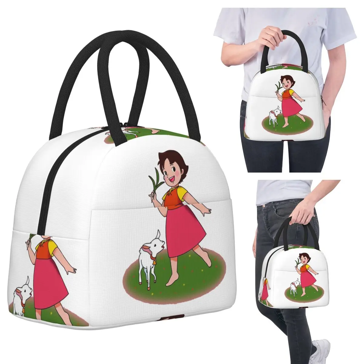 

Heidi Cartoon 70s Lunch Bags Insulated Bento Box Portable Lunch Tote Picnic Bags Thermal Bag for Woman Student School