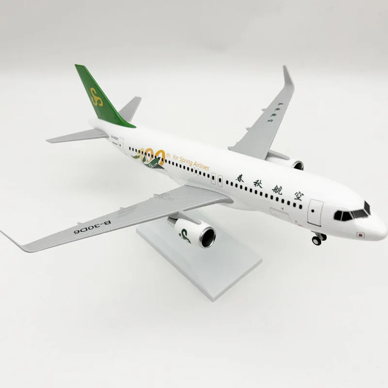 30cm 1/240 Scale Airplanes Spring Airlines A320 Diecast Airplanes Resin Model With Stand For Aviation Souvenir Gift Collection