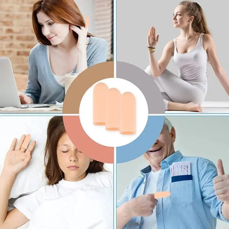 

1 пара термозащитных пластиковых рукавов для пальцев, защита пальцев тона кожи, износостойкие для музыкантов, офисных работников