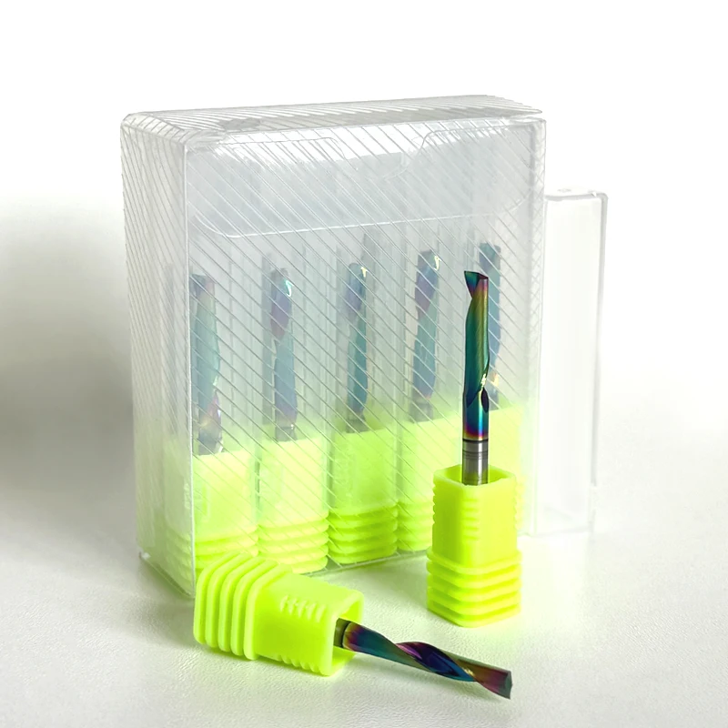 

1 шт. 5A одиночная флейта для алюминиевого фрезерного инструмента с DLC-покрытием, цветной алюминиевый профиль, композитная режущая головка для гравировки