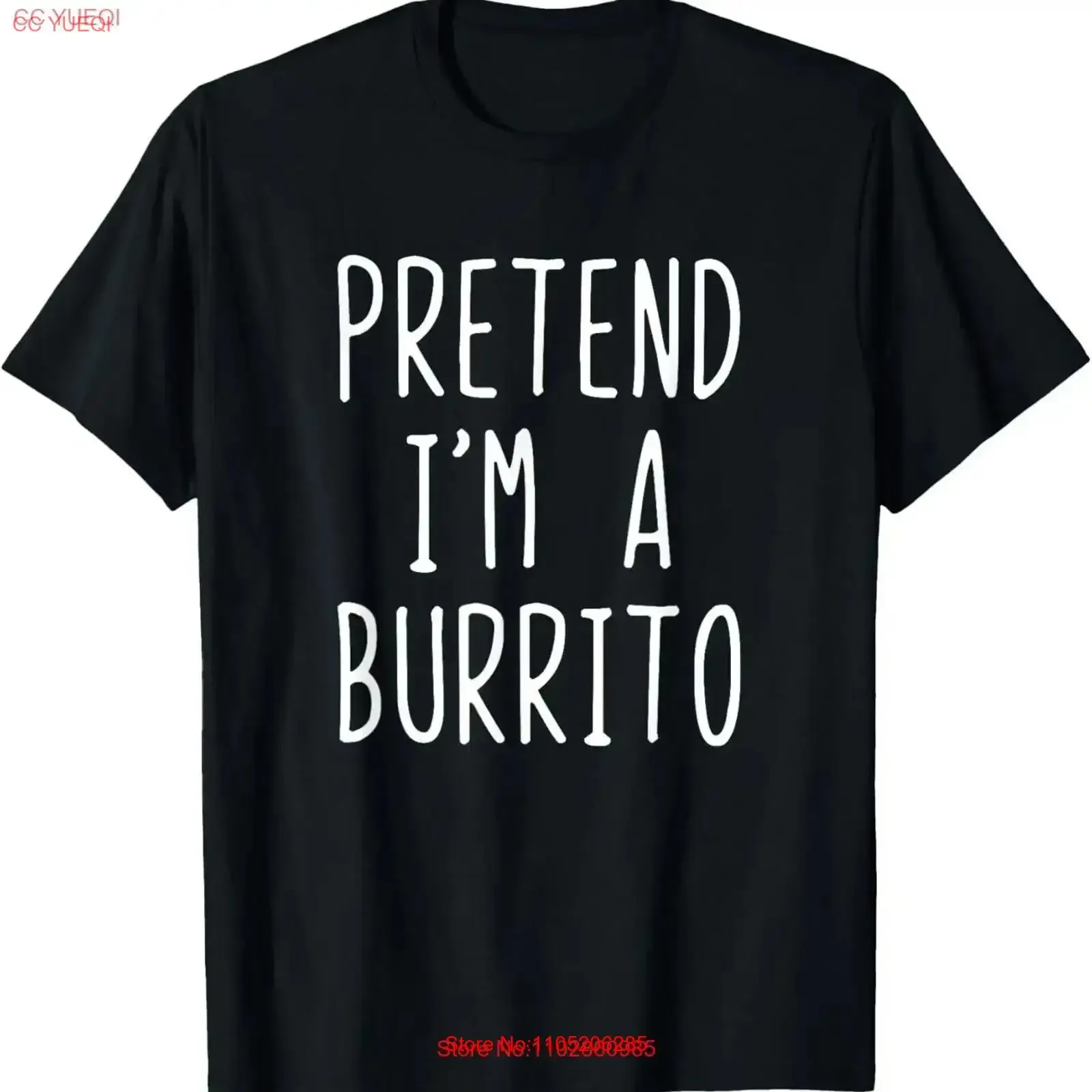 Pretend I'm A Burrito Costume Halloween Lazy Easy T Shirt vintage Washed graphic Soft Breathable Versatile vintage Washed