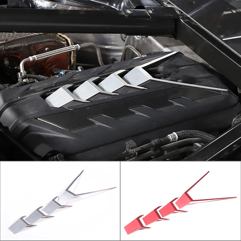 Aluminum Alloy Car Engine Hood Decorative Patch Sticker For Chevrolet Corvette C8 Stingray Z51 Z06 2020-2023 Auto Accessories