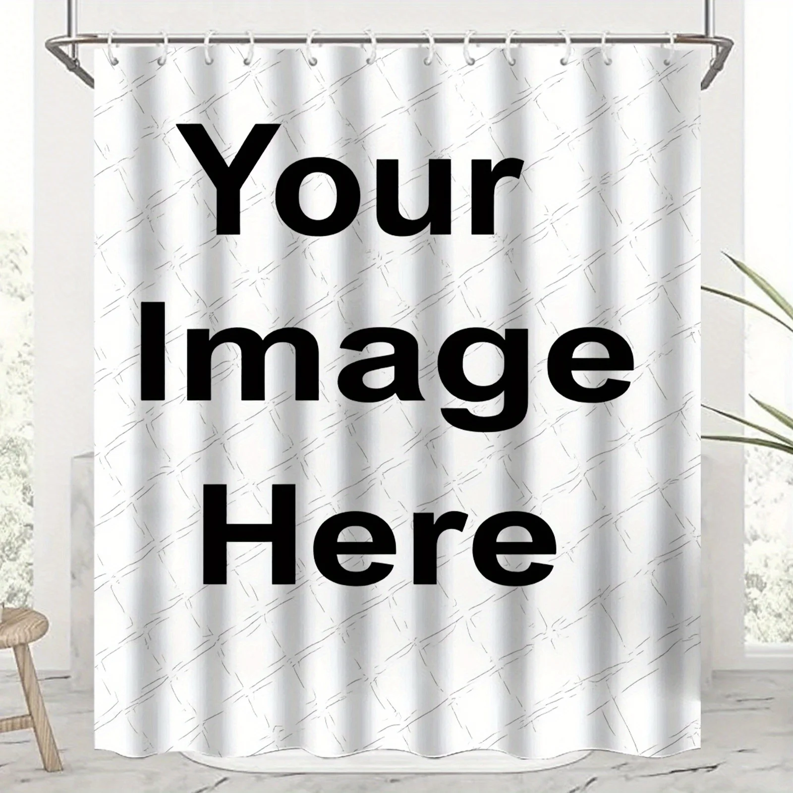 Custom Shower Curtain Personalized Image Waterproof Polyester Bathroom Curtain Custom Photo Text Logo Bath Decor With Hooks