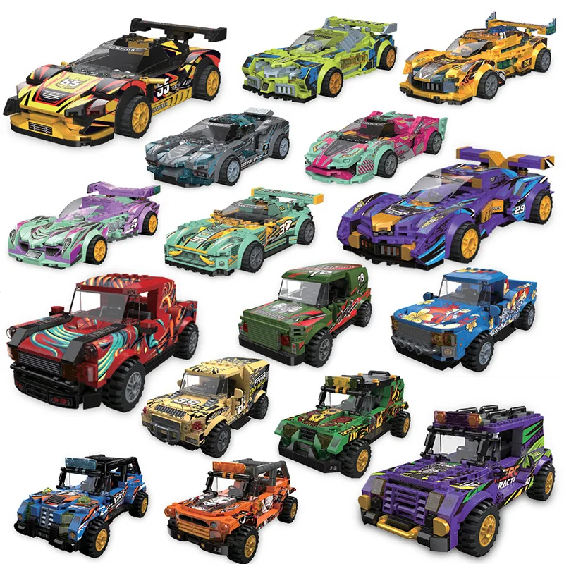 

341pcs Racing Sports Car Building Blocks Racing Model Bricks Set Toys DIY Assemble Brick Car Toy for Kids Adults Birthday Gifts