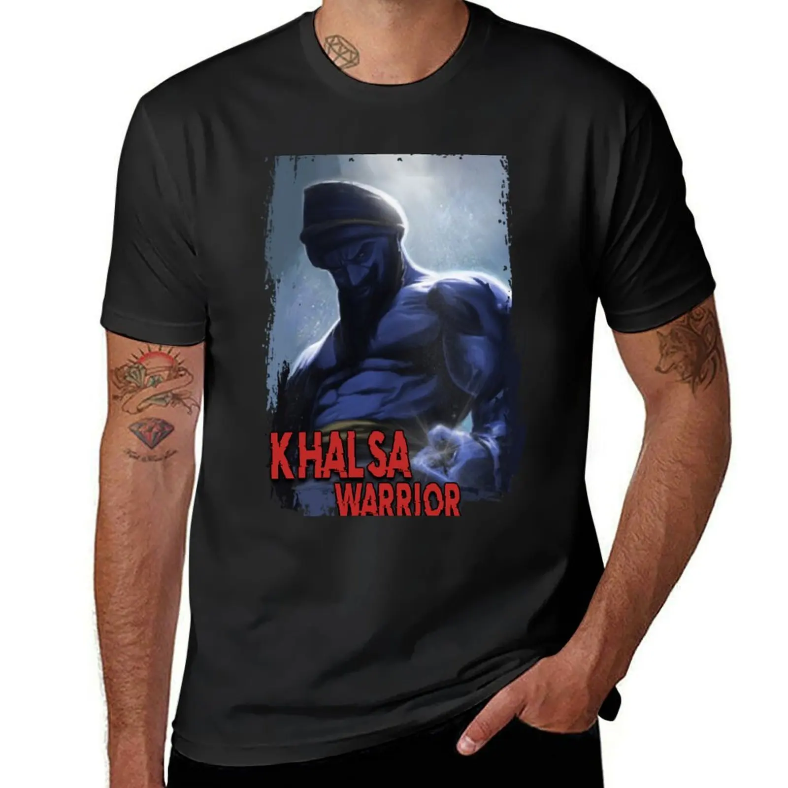 

Футболка Khalsa Warrior, хлопковые мужские футболки, футболка на заказ, эстетичная одежда, мужская дизайнерская одежда