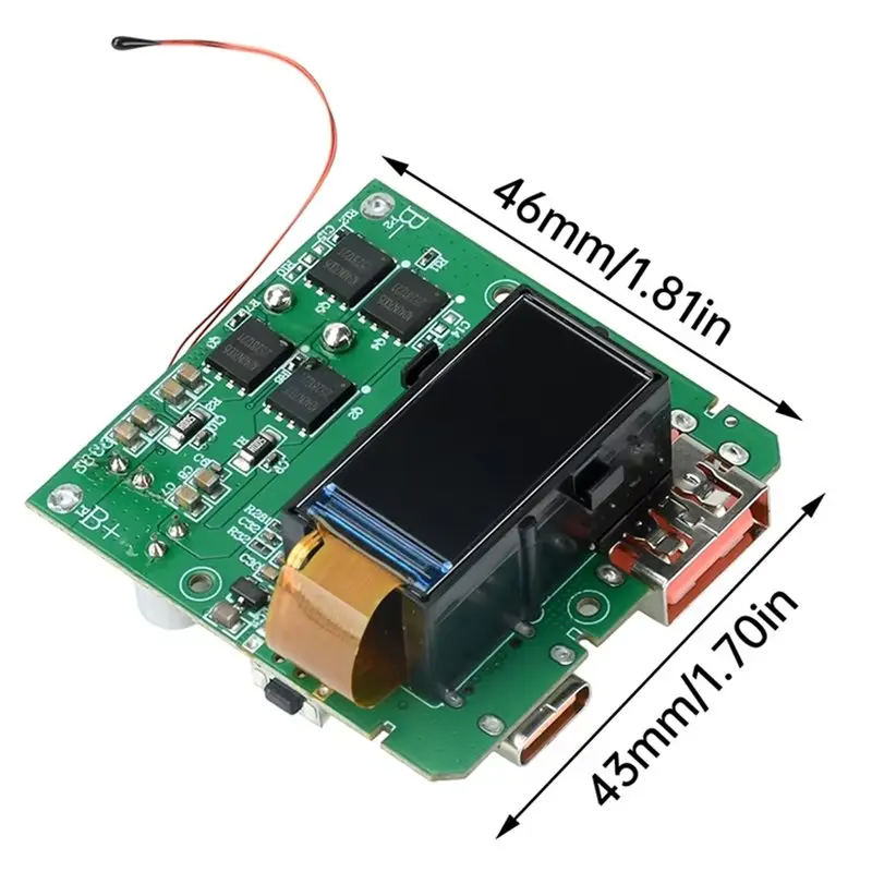ABUO PD 100W Fast Charging Power Bank Motherboard TFT Display QC Quick Charge Module for Ternary Battery