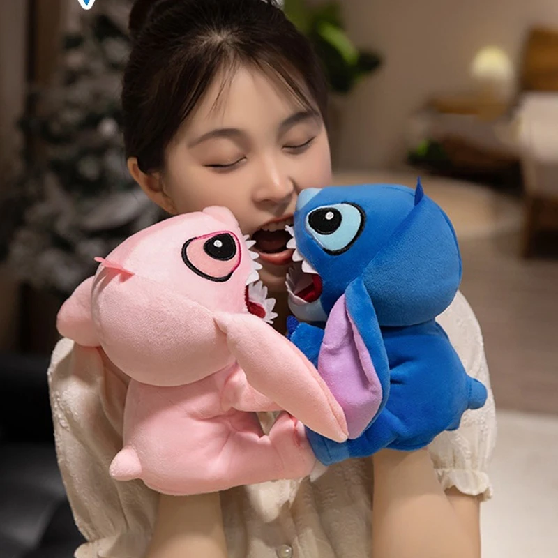 Disney Lilo และ Stitch Plush ของเล่น 25 ซม.หุ่นมือการ์ตูนอะนิเมะตุ๊กตา Kawaii Soft Stich ตุ๊กตา Plushie เด็กวันเกิด Xmas ของขวัญ