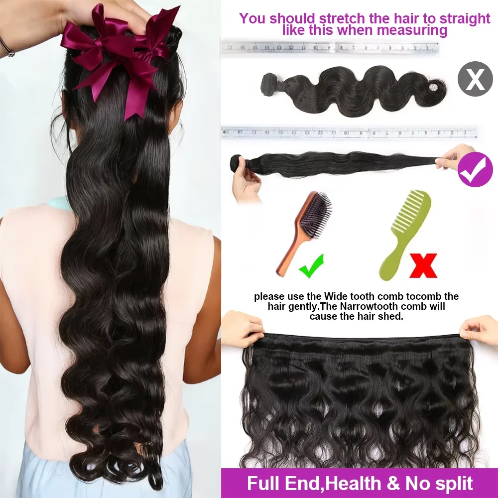 30 32 بوصة الجسم موجة 100% نسج حزم الشعر البشري وصلات شعر خام البرازيلي الطبيعي الأسود موجة المياه 2 3 4 حزمة للنساء #4