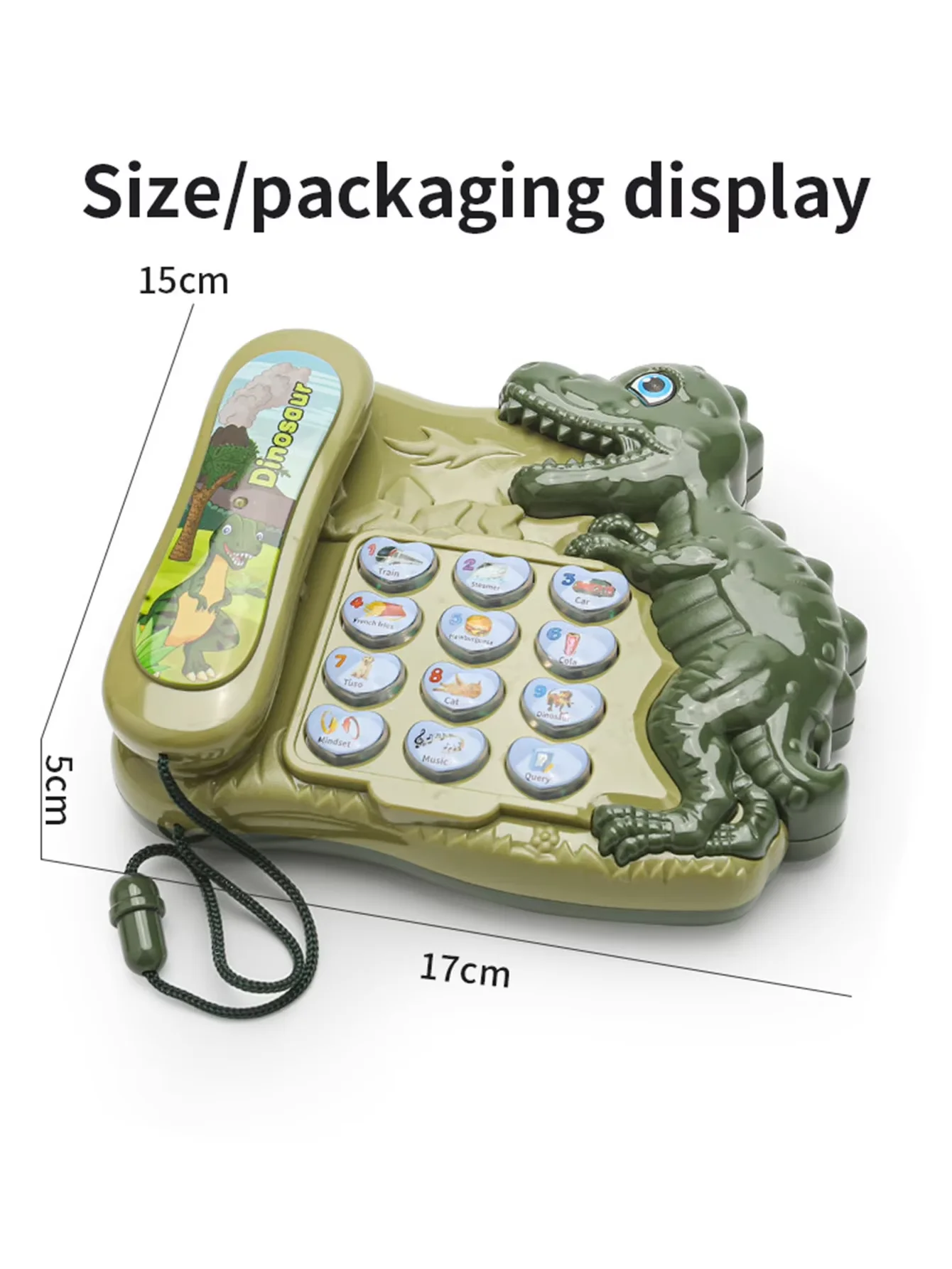 これは恐竜の形をした携帯電話のおもちゃ、子供へのギフトに適した多機能発光ライトミュージックおもちゃです。