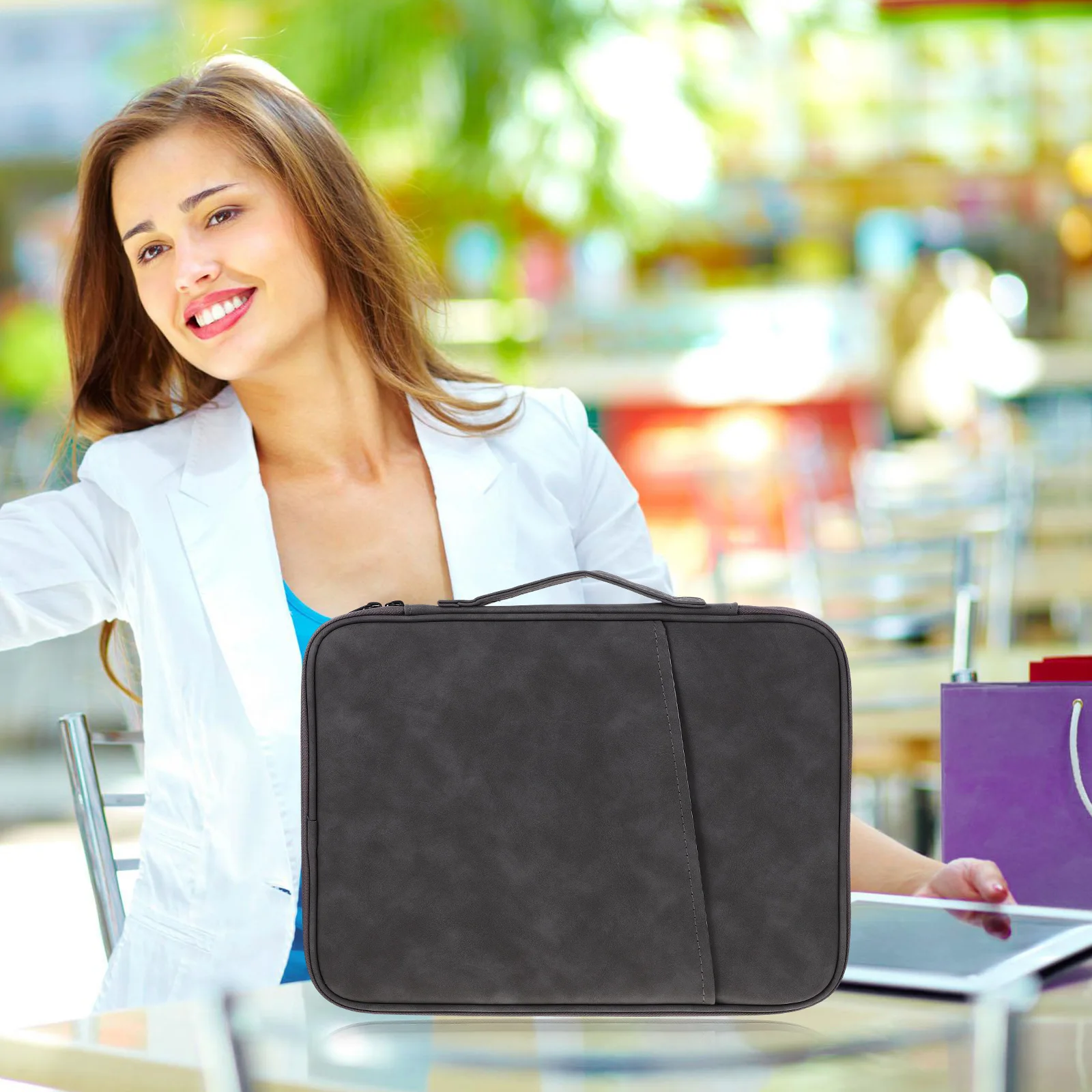 

12.9 13 Inches Laptop Bag Compact Space Gray Portable Computer Case Dustproof Travel Storage Pouch Lightweight Carrying