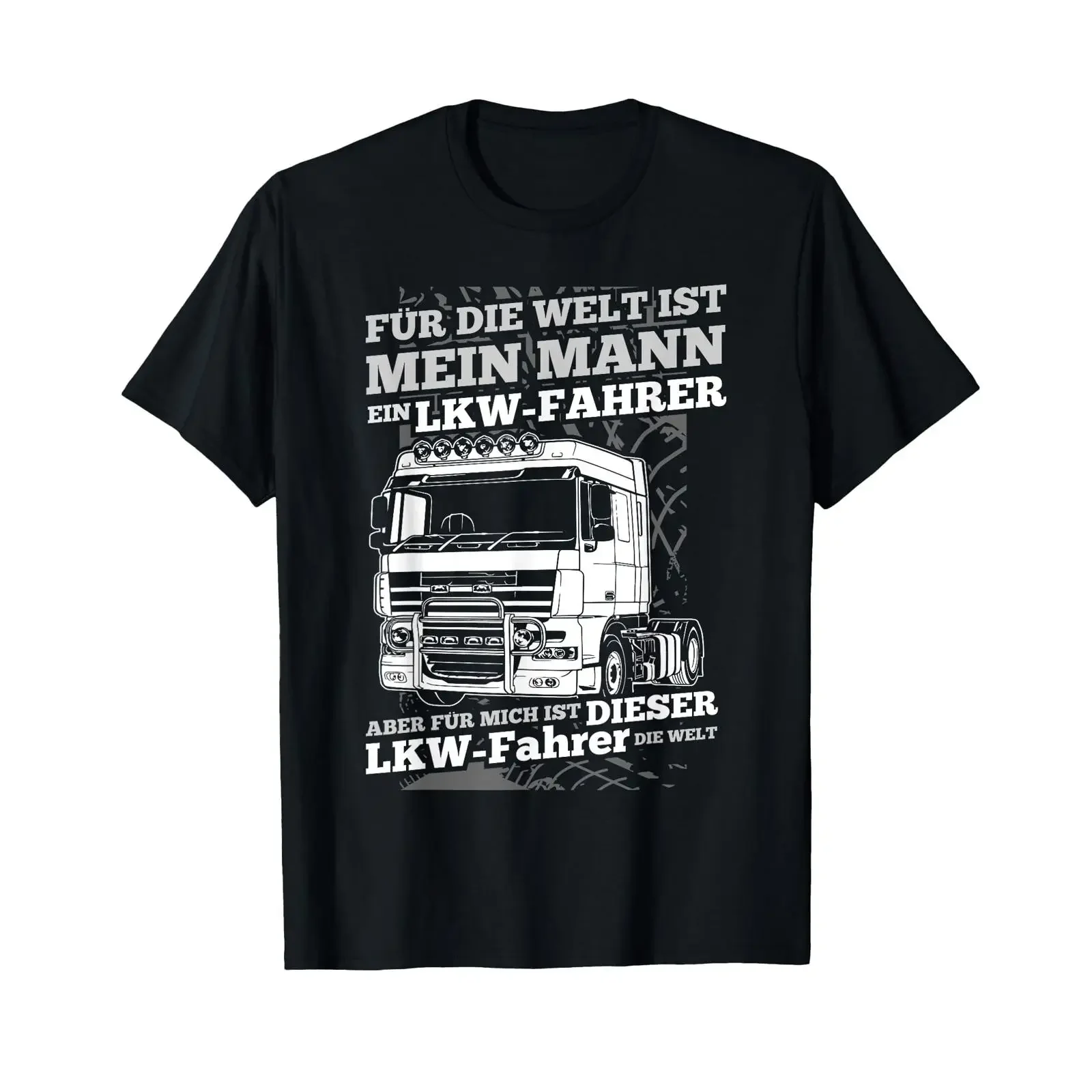 Lorry Drivers T Shirt with German Text Meine Mann die Welt Language vintage Washed fashion Unisex Stretched streetwear