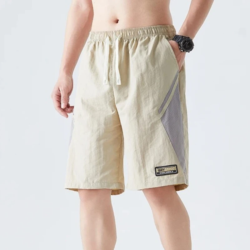 

Quick Dry Patchwork Shorts Man's Summer Outdoor Thin Casual Loose Basketball Sports Running Shorts Men Five-Quarter Length Pants