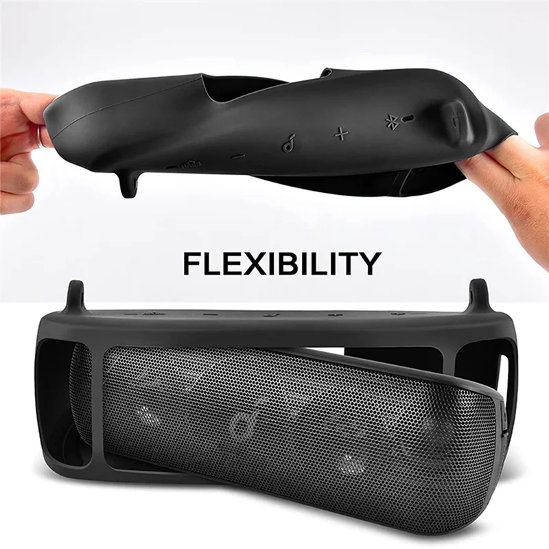 Anker Soundcore Motion+ 스피커 및 카라비너용 실리콘 케이스, Black_BSH