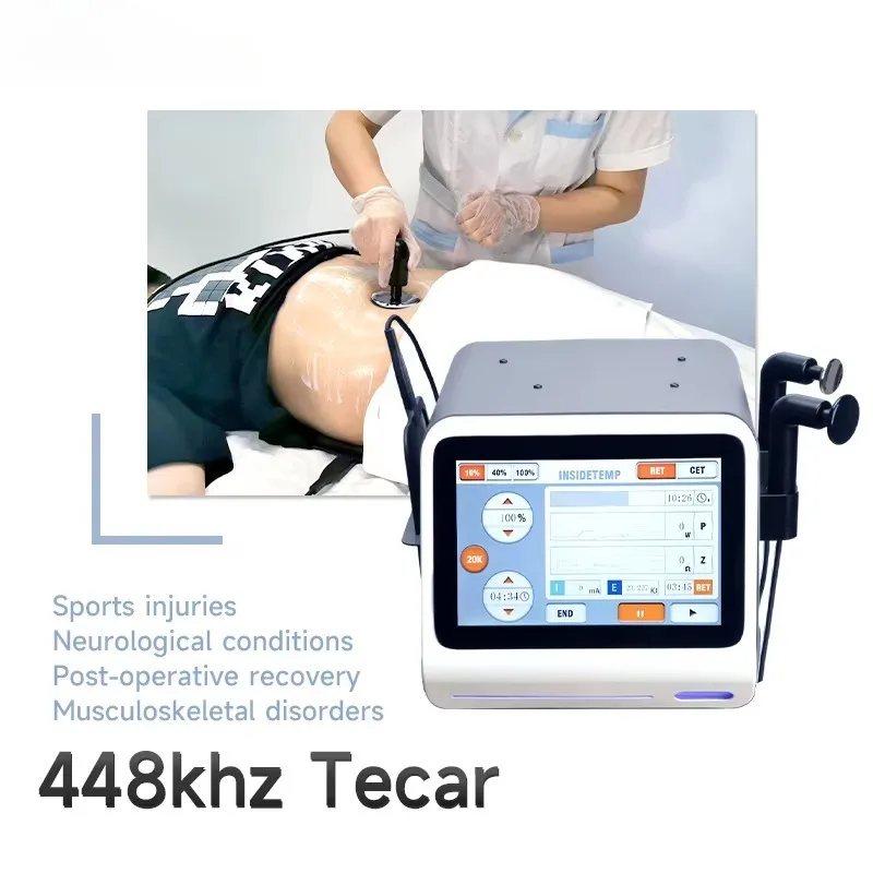 448KHz+20KHz Dual Frequency Tecar Therapy Machine Medical Grade Deep Diathermy Physiotherapy Rehabilitation Equipment