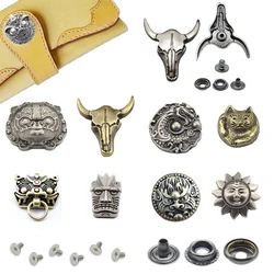 Metal 201 Snap Button Bead Conchos Nail Rivet for Leathercraft Bag Fastener Leather Snap Fastener Connector Accessories